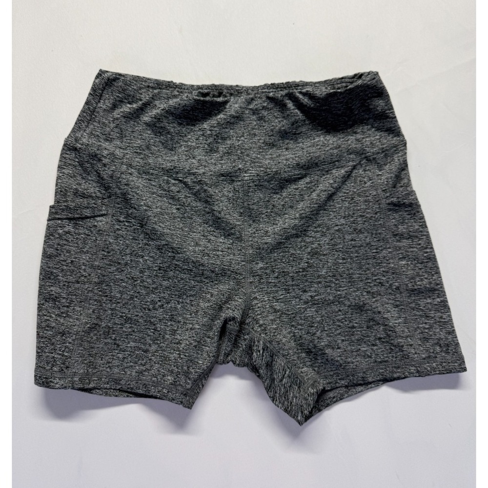 Ebb & Flow High Waisted Athletic Shorts Womens XL Gray Space Dye Gym Training